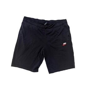 90s Nike Shorts Men XL Black Red Swoosh Embroidered Sweats Vintage Streetwear